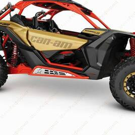 Защита порогов красная Can-Am Maverick X3 Lonestar Racing